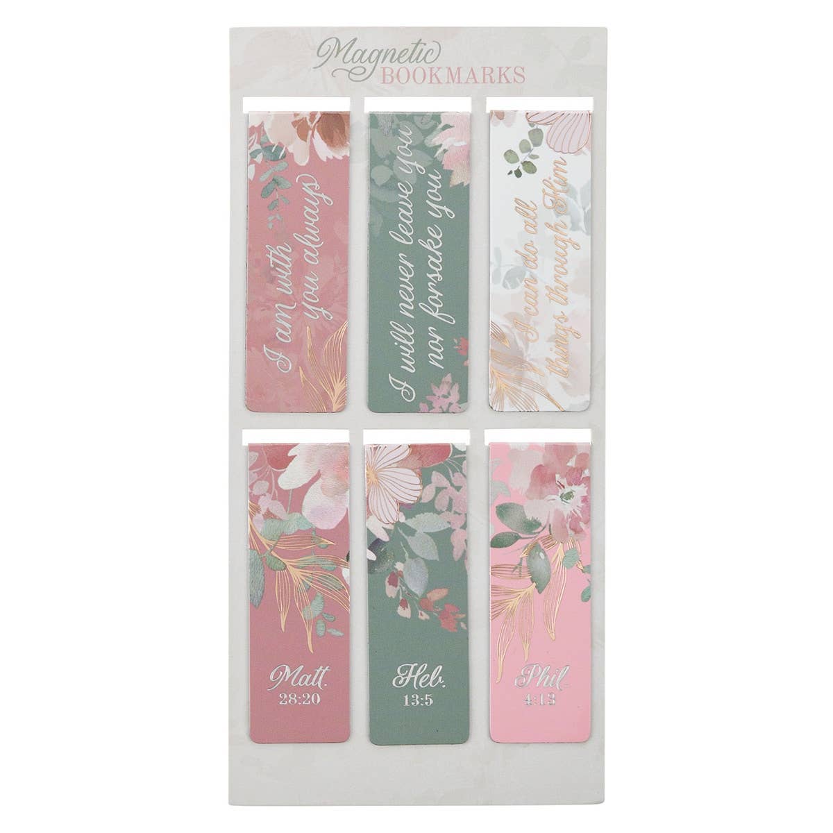 Foiled Floral Magnetic Bookmark Set
