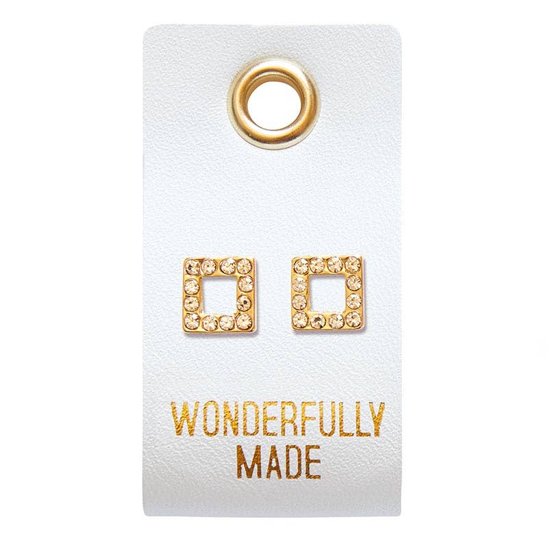 Wonderfully Made Square Stud Earrings