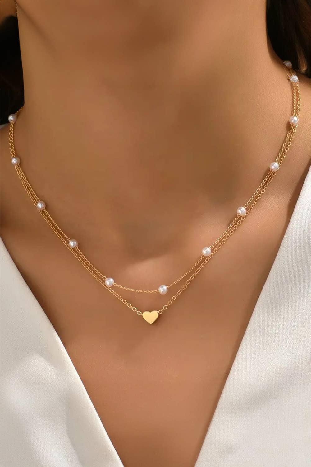 Heart and Pearl Necklace