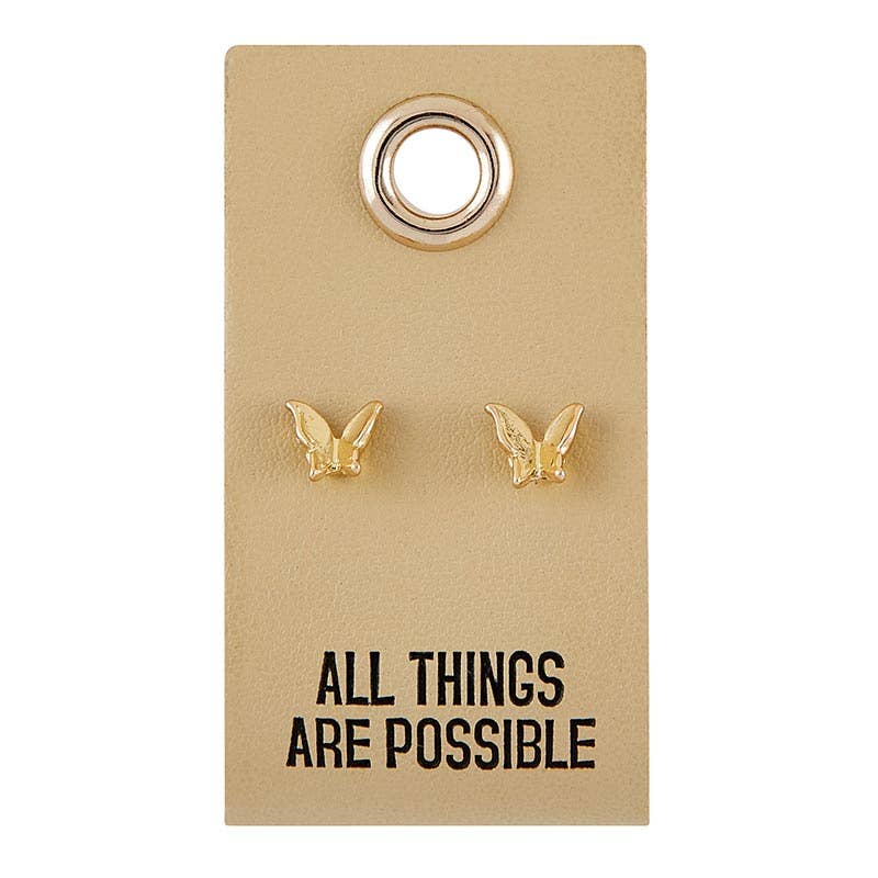 All Things Are Possible Butterfly Stud Earrings