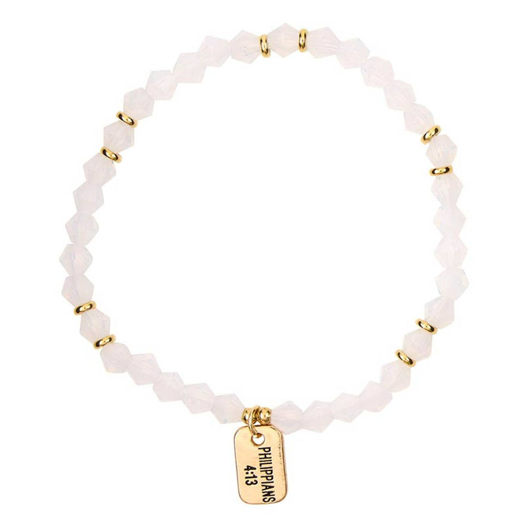 Glass Bead Verse Tagged Bracelet