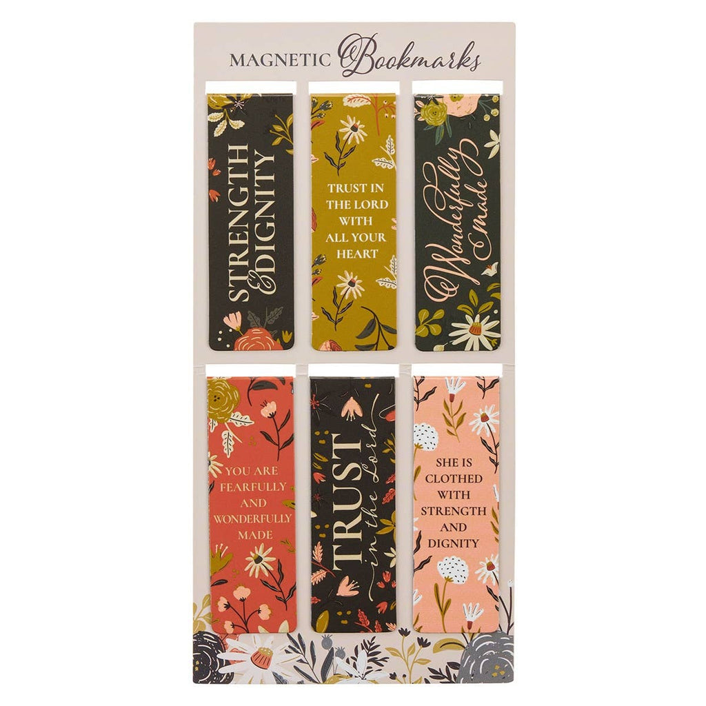 Warm Florals Magnetic Bookmark Set
