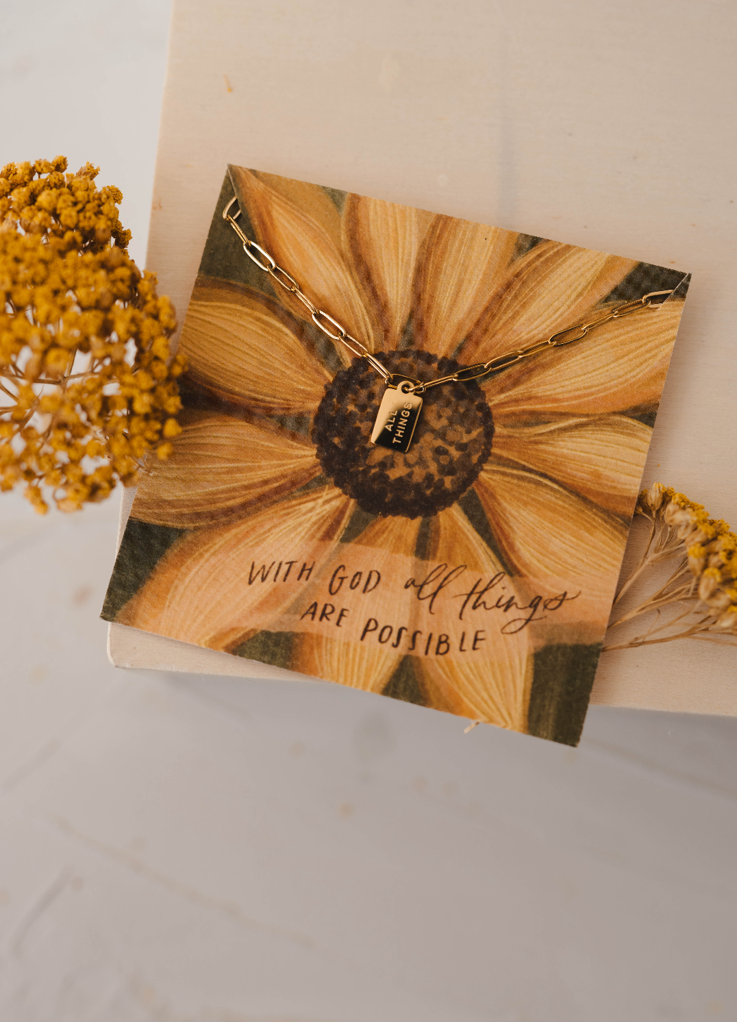 “All Things” Mini Tag Necklace