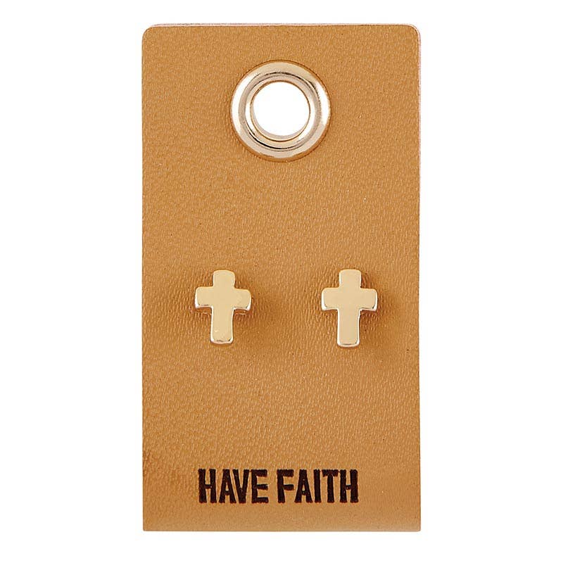 Have Faith Cross Stud Earrings