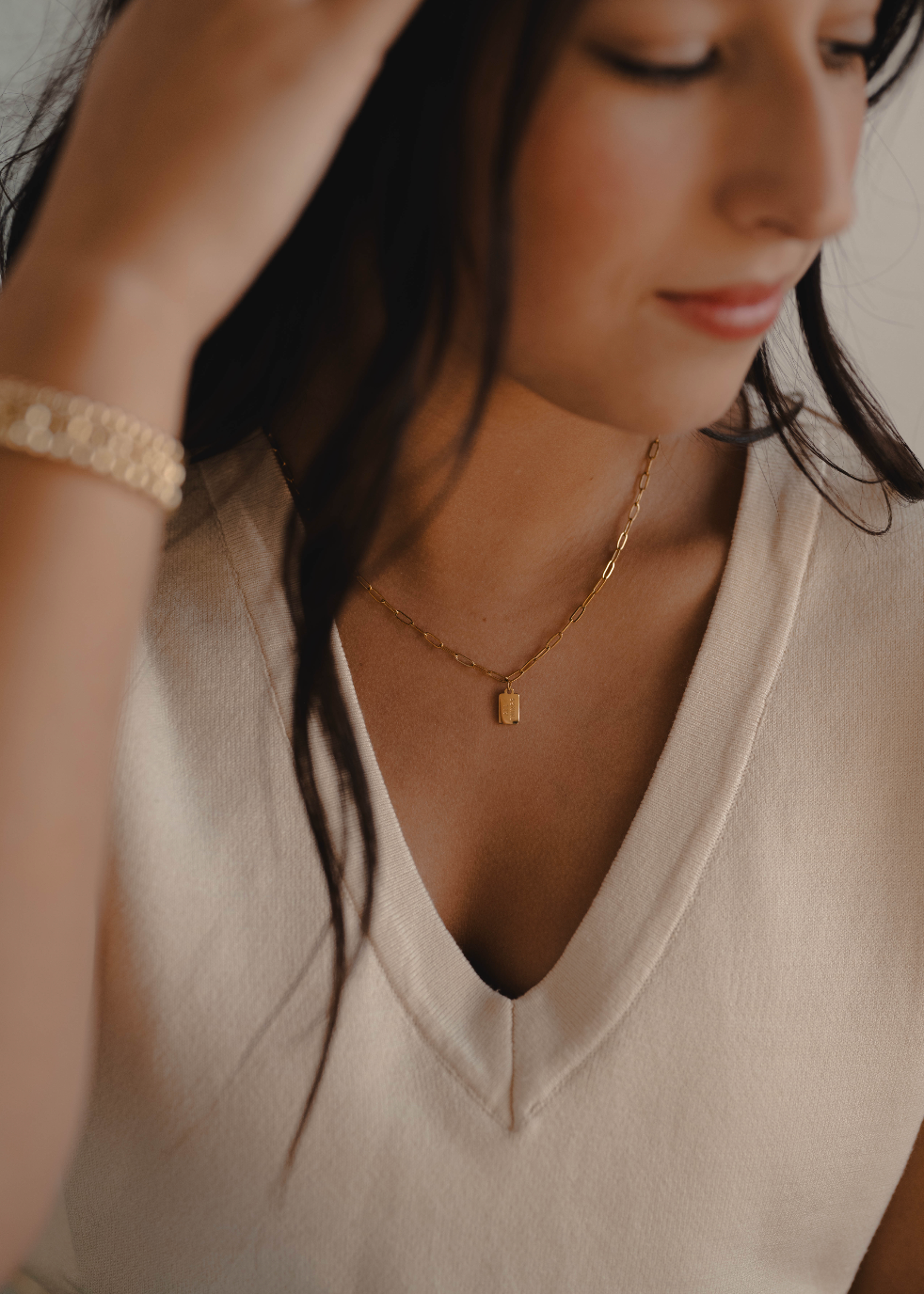 “All Things” Mini Tag Necklace