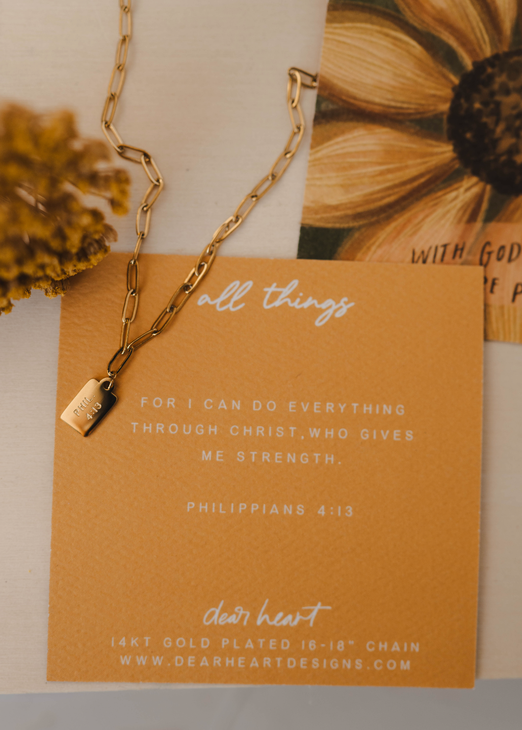 “All Things” Mini Tag Necklace
