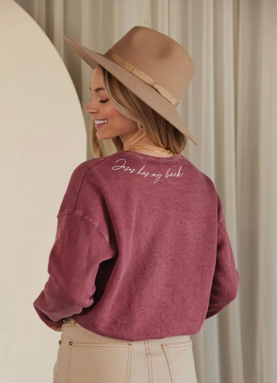 Jesus Has My Back Graphic Sweatshirt