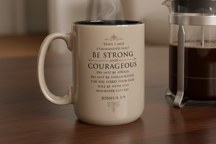 Be Strong and Courageous Mug