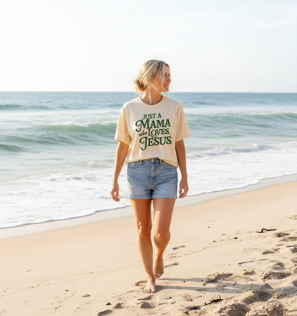 Just A Mama Who Loves Jesus Tee