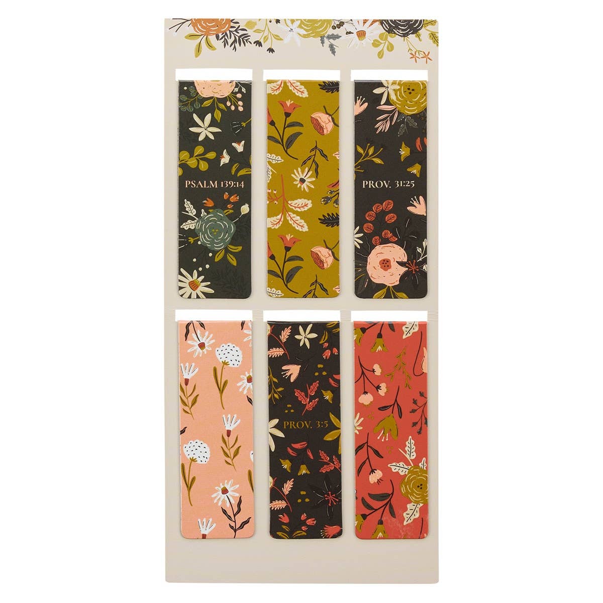 Warm Florals Magnetic Bookmark Set