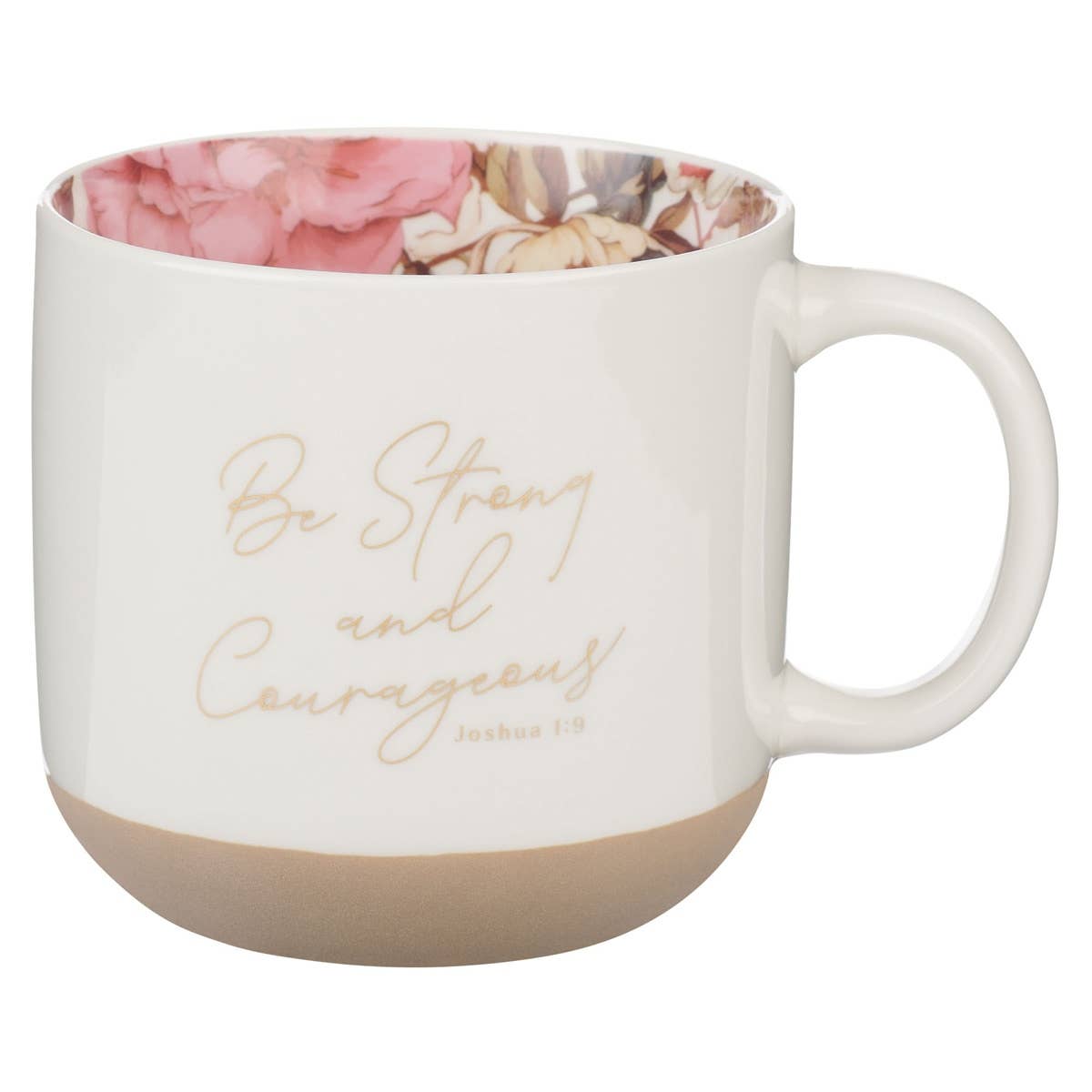 Be Strong and Courageous Floral Mug