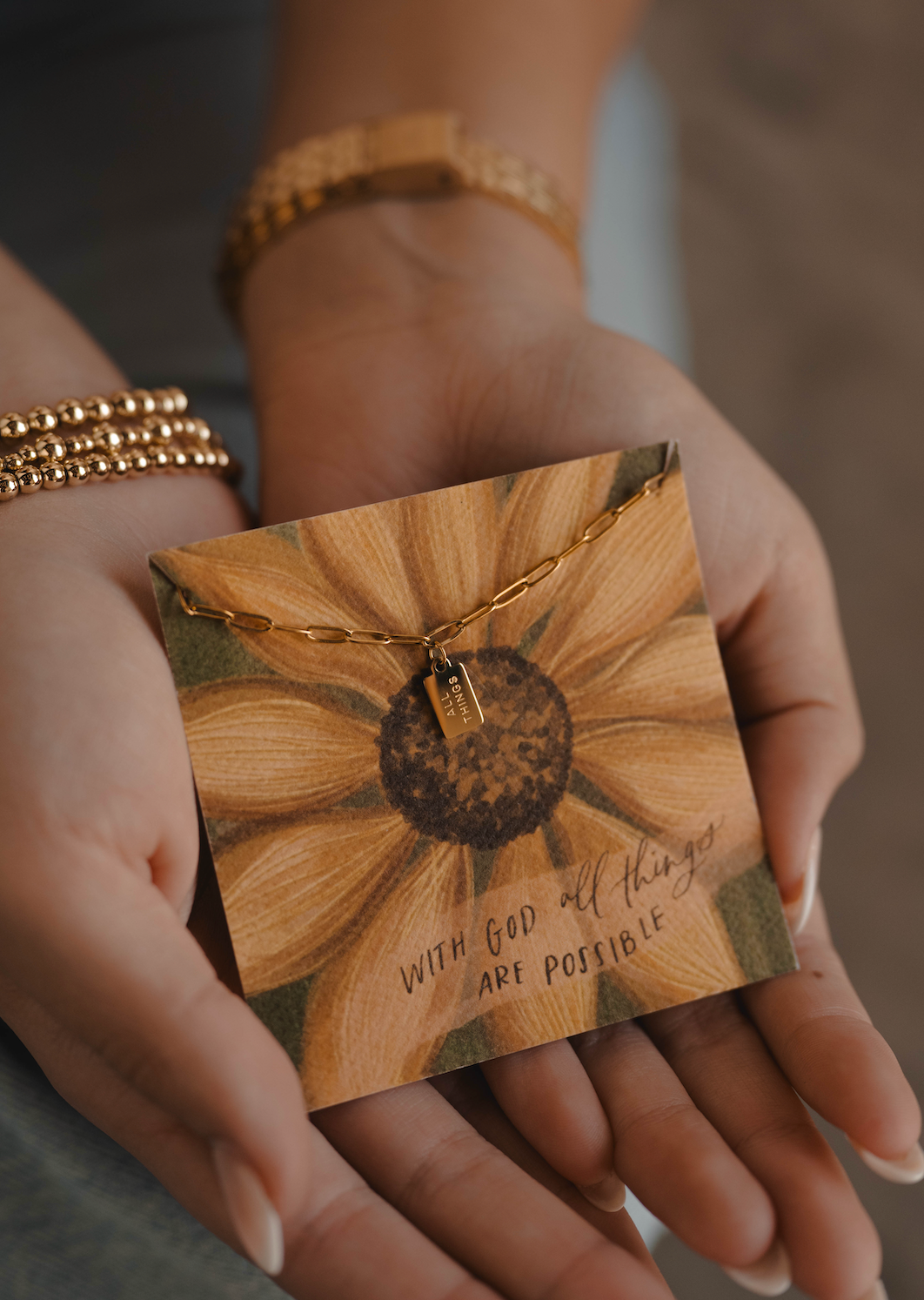 “All Things” Mini Tag Necklace