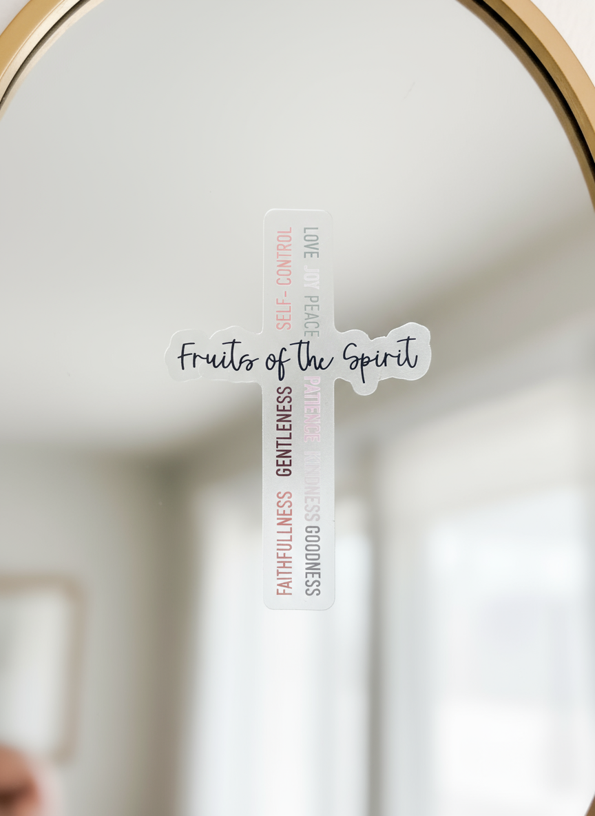Fruits Of The Spirit Cross Sticker